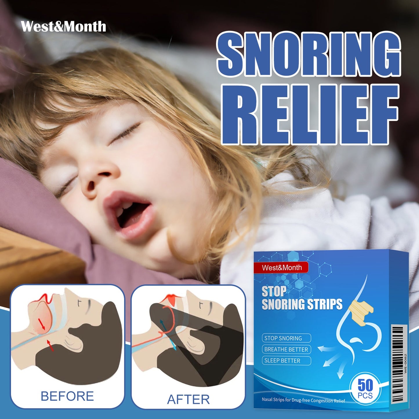 Stop Snoring Strips – Anti-Snoring Respiratory Care Patch