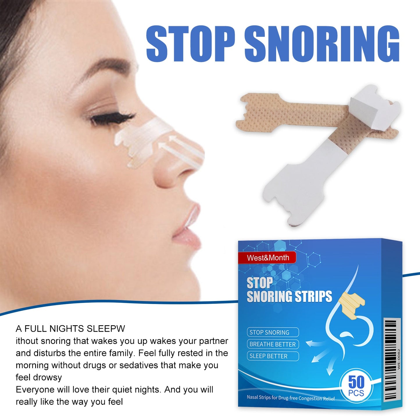 Stop Snoring Strips – Anti-Snoring Respiratory Care Patch