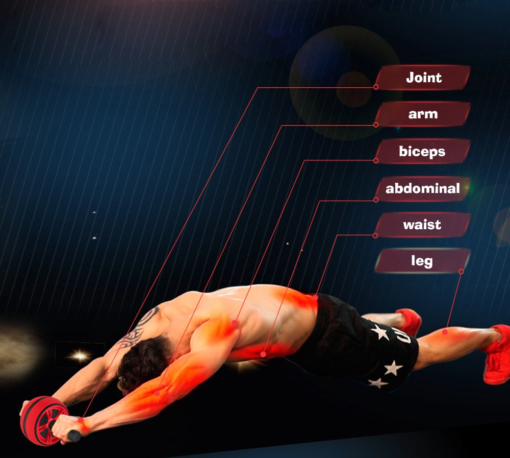 Silent TPR Ab Wheel Roller – Core & Belly Trainer for Home Gym