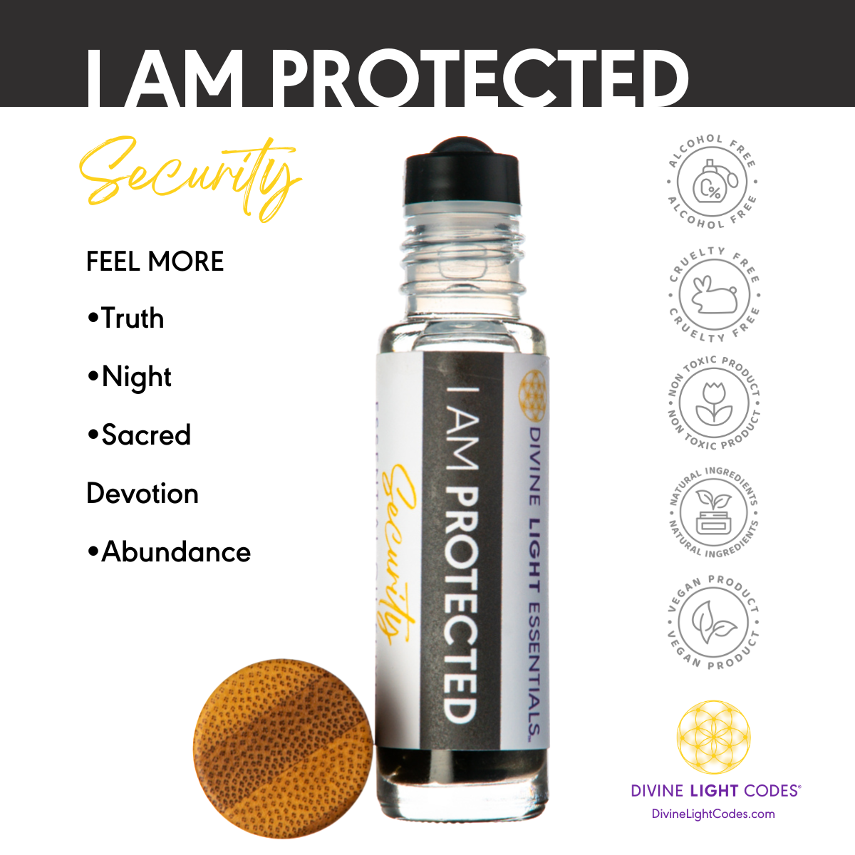 I Am Protected Essential Oil Elixir - Security - Grounding - Protection - Aromatherapy Roller Bottle