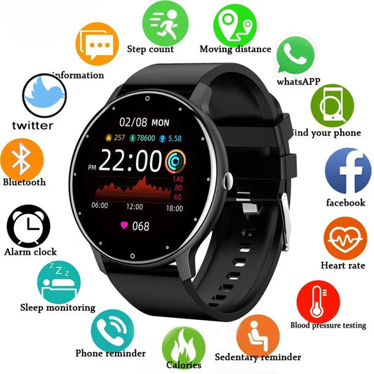 LIGE Smart Watch – Full Touch Screen, Bluetooth 5.2, Waterproof Fitness Tracker (ZL02)