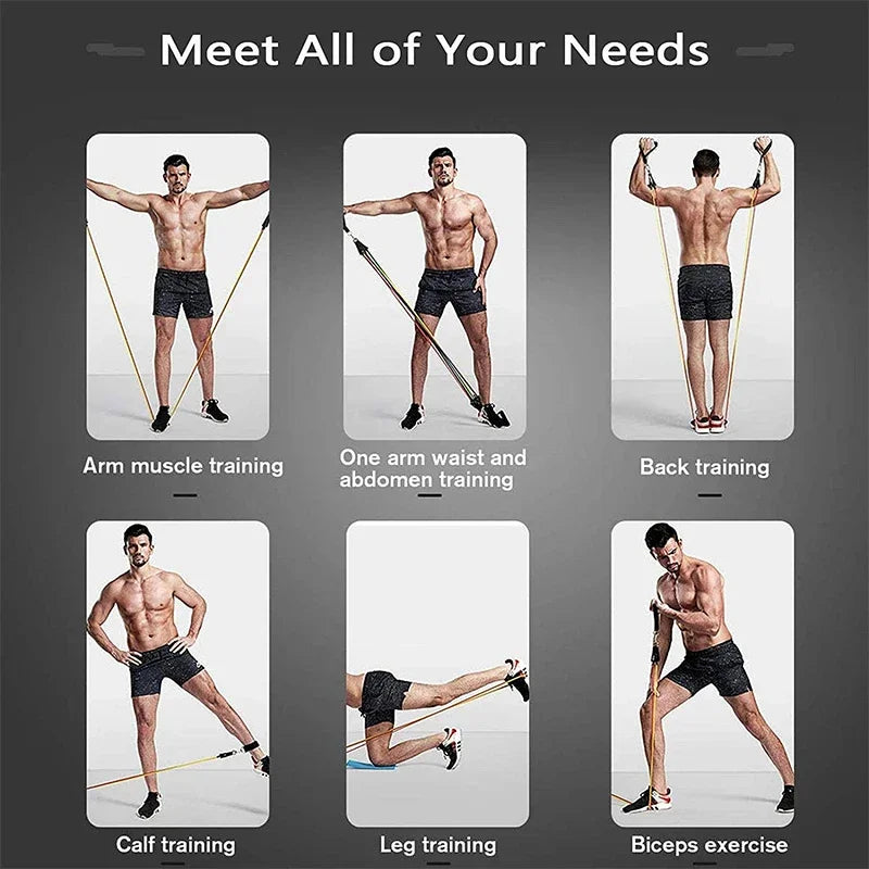 Wrapped Resistance Band Set – Elastic Strength Training & Fitness Rods