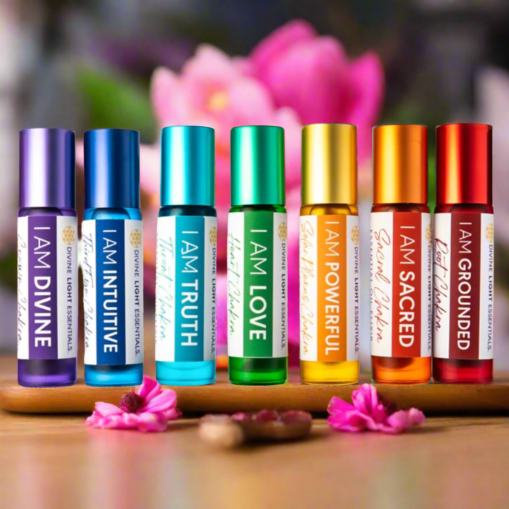 Chakra Balancing Elixirs - Essential Oils - 7 Roller Bottles Set