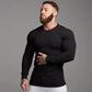 Men’s Fitness Long-Sleeve Shirt – Slim Knit Sports T-Shirt
